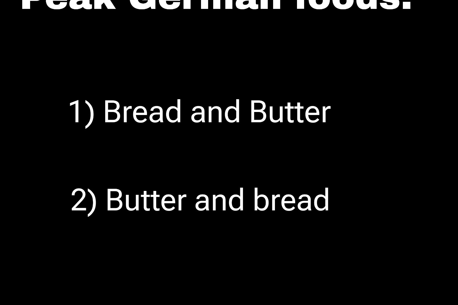 Peak German cuisine