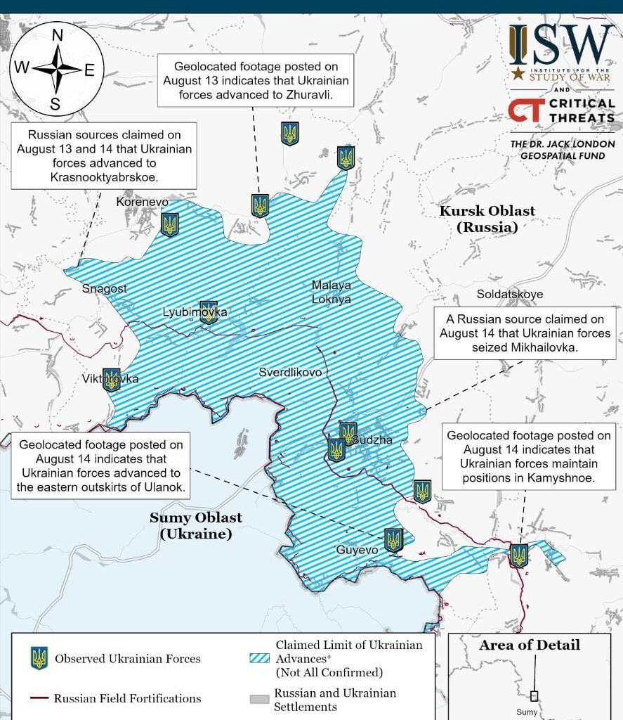 Updated Map of kursk incursion