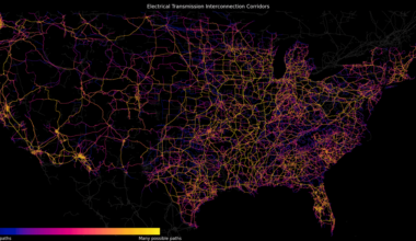 I made maps of the United States transmission grid - details in comments