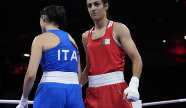 Imene Khelif, Algeria boxer who had gender test issue, wins first Olympic fight when opponent quits