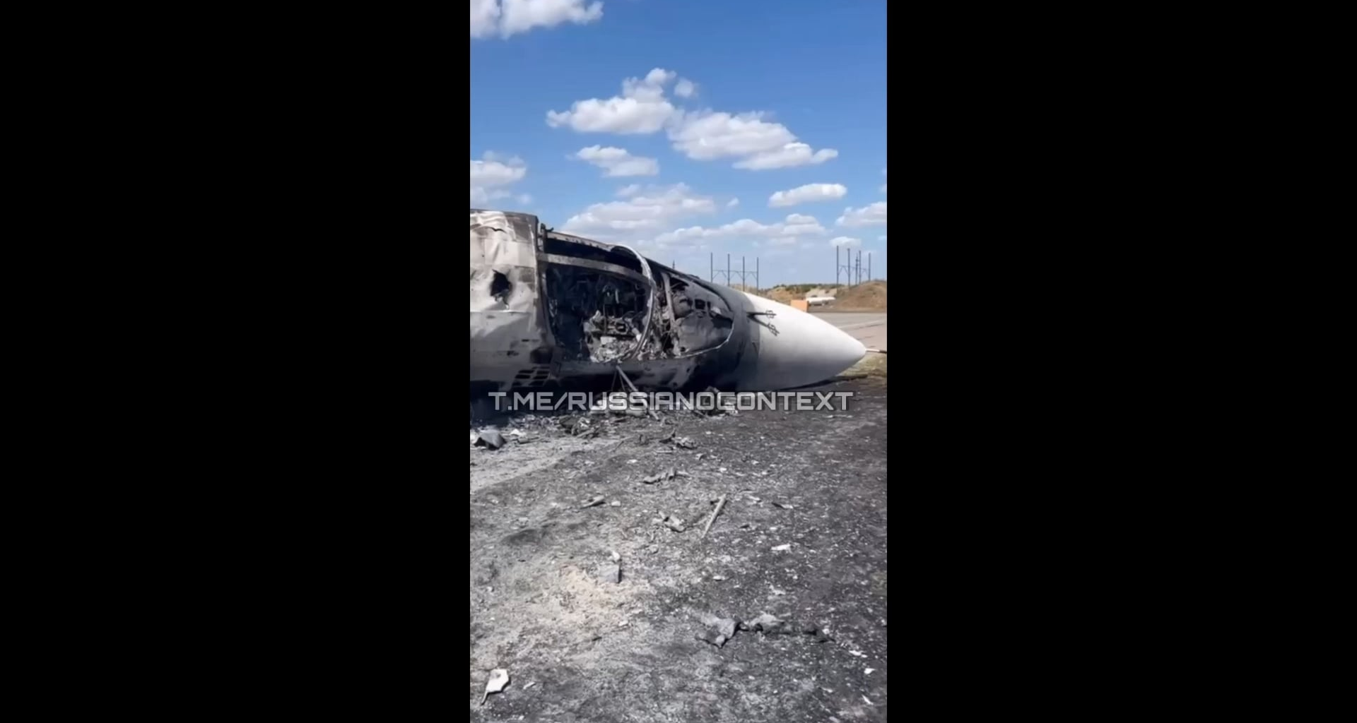 [unconfirmed]"03.08.2024 Destroyed Russian Su-34 aircraft at Morozovsk airfield in Rostov region ( 48.31712, 41.77644 )"