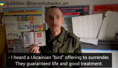 Ukrainian military used a drone with a loudspeaker to convince a Russian soldier to voluntarily lay down his arms and surrender.