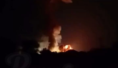 Footage of explosions at the Russian Morozovsk Air Base in Rostov Oblast following a Ukrainian strike tonight.