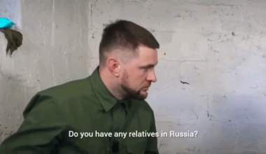 A russian POW being questioned by a Ukrainian rapper Yarmak.