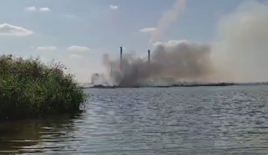 Ryazan Oblast. Novomichirinsk. After explosion there is fire on power plant