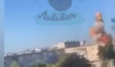 Ukrainian civilian films the moment when a Russian Shahed (Geran) drone hits a residential building in Lutsk, 26.08.2024