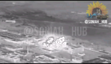 At night, Su-27 of the 831st Tactical Aviation Brigade hit a building used as a dormitory and ammunition depot by Russian troops with JDAM bombs, in the city of Bakhmut, Donetsk Oblast. filmed by a reconnaissance drone. Location: (48.60766,37.99557) Published on August 26, 2024.