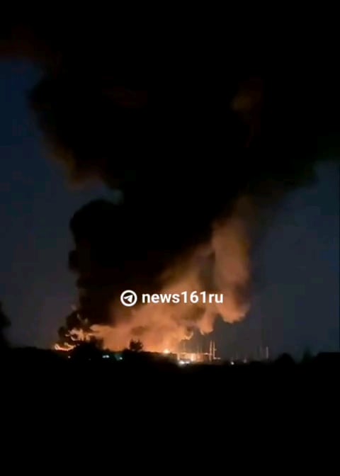 Last night, Ukrainian attack drones successfully hit a Russian oil depot in Rostov Oblast, setting several storage tanks alight. Nearly 24 hours later, the oil depot continues to burn. Over 250 firefighters and three firefighting trains have been dispatched to the site.