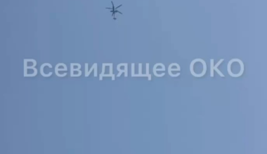 Ukrainian Mi-24 tries to shoot down Russian Shaheed suicide drone in Kyiv Oblast, 26th of Aug 2024