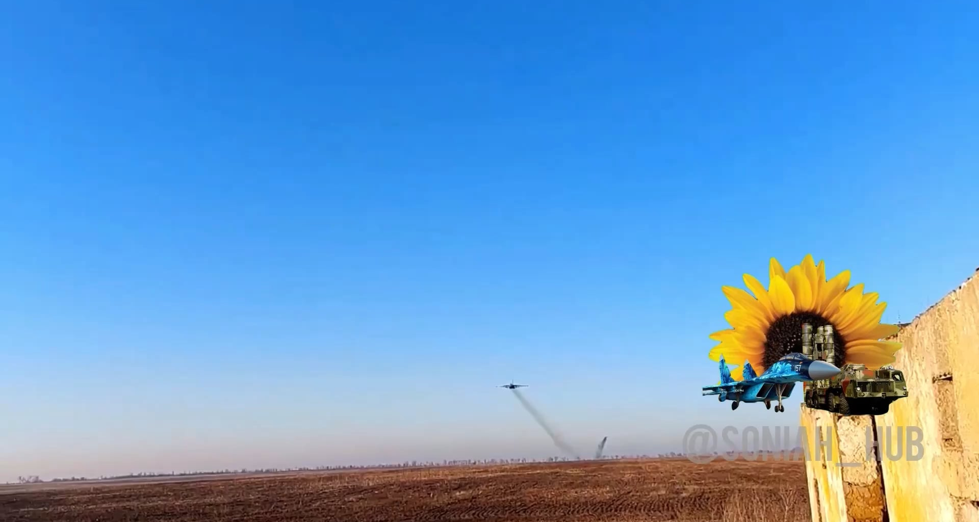 Ukrainian Su-25 lobbying unguided missiles, unknown time and location