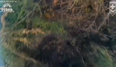 Ukrainian soldier magdumps a Russian soldier hiding in a foxhole, close combat in Luhansk region