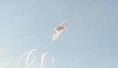 Hezbollah drone intercepted by an Israeli fighter jet this morning (August 25, 2024)