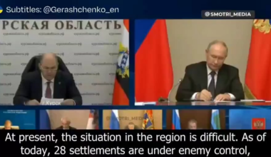 Kursk region acting governor told Putin how many settlemets were under Ukrainian control, but he was quickly interupted