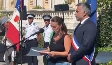 Gendarme tué à Mougins : «La France a tué mon mari», accuse sa veuve lors de la cérémonie d’hommage