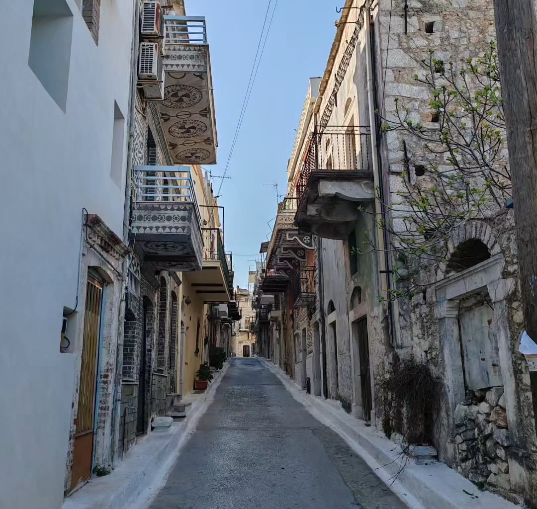 The streets of Pyrgi, Chios, Greek Islands.