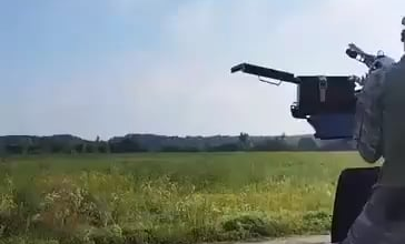 The Transcarpathian 650th separate anti-aircraft machine gun battalion of the Armed Forces of Ukraine, shoot down a cruise missile with a heavy machinegun.