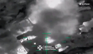 Thermal footage from the Ukrainian Border Guard Service's "Fenix" unit shows a heavy "Vampire" drone strike. The explosion sent a Russian soldier flying.