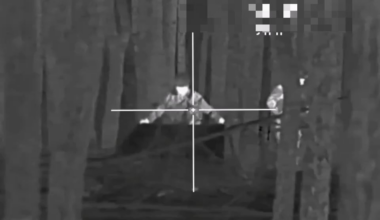 Ukrainian sniper shoots down 2 russian soldiers using thermal sights in an unknown forest