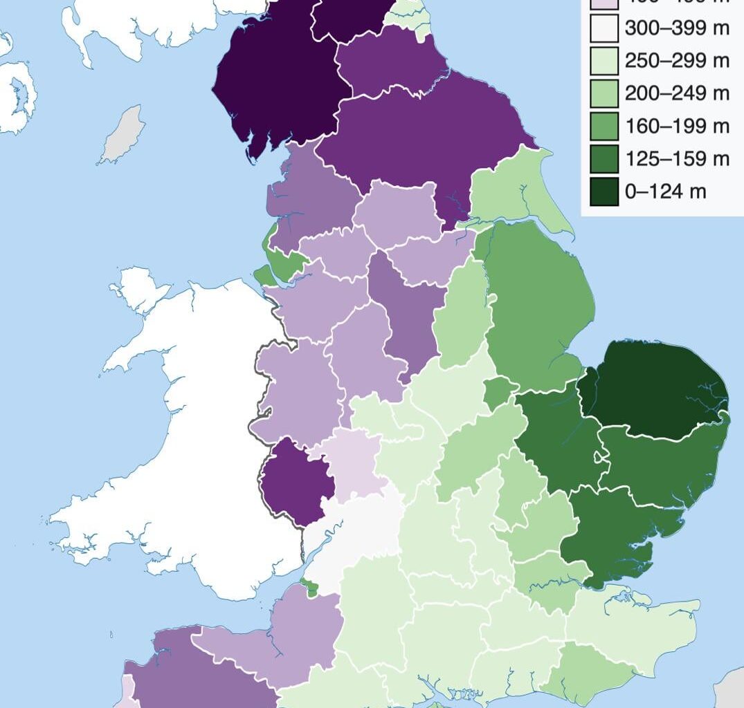 Ceremonial Counties of England by Highest Point