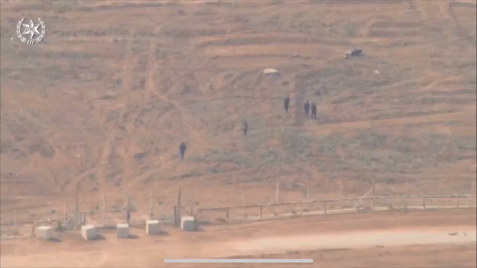 Palestinian fighters get blown up while walking across field by Israeli air support