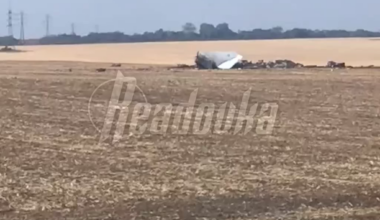 Wreckage of the Tu22M3 bomber that crashed yesterday.