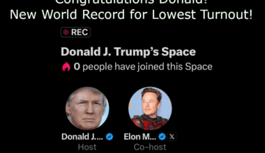 Congratulations to Low-T Donald for setting the world record for Lowest Turnout of all time!