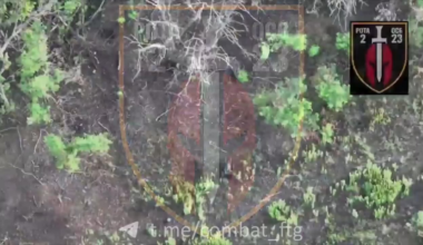 The 2nd battalion of the 23rd Mechanized Brigade along with the 63rd Mechanized Brigade take out two russians with remote mining laid by a ground drone near the village of Torske in the Donetsk region (August 2024)