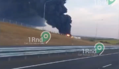 Another footage of the Russian oil depot "Atlas" in the Rostov region that was hit by Ukrainian drones earlier today