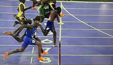 Noah Lyles wins by millimetres