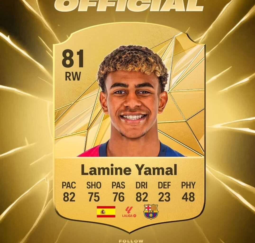 Lamine Yamal’s official card on FC25.