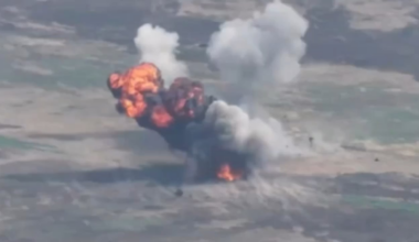 Explosion of a car carrying Russian military personnel on an anti-tank mine in the Seversk direction