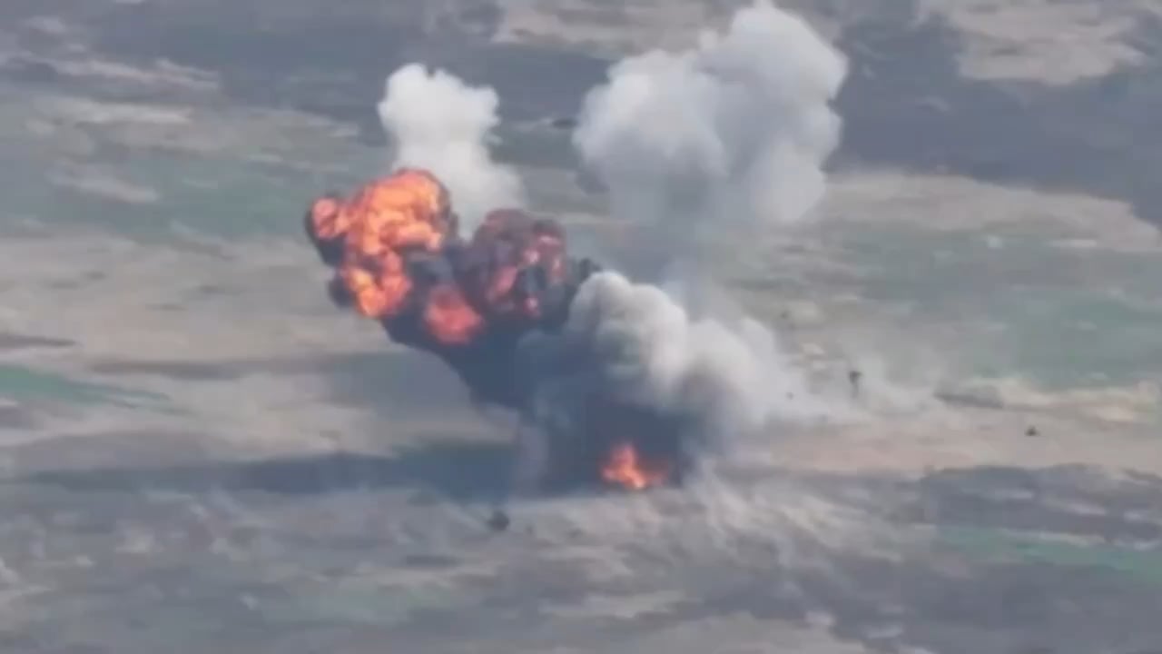 Explosion of a car carrying Russian military personnel on an anti-tank mine in the Seversk direction