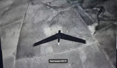 First footage of a Ukrainian interceptor drone with a thermal imager ramming a Russian recon drone