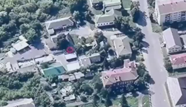 Ukrainian drone footage of a Russian staging area getting hit by US-donated GBU-39 Small Diameter Bombs. Kursk Oblast.