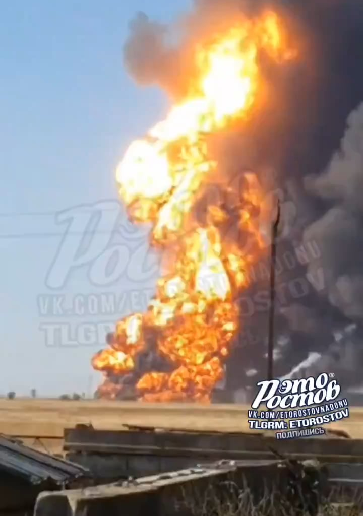 Another large explosion at the oil depot in Proletarsk, Rostov region