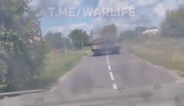 Ukrainian paratroopers clear a village in the Kursk region on the first day of the operation. At 3:34 the Ukrainian tank withstands a Lancet hit