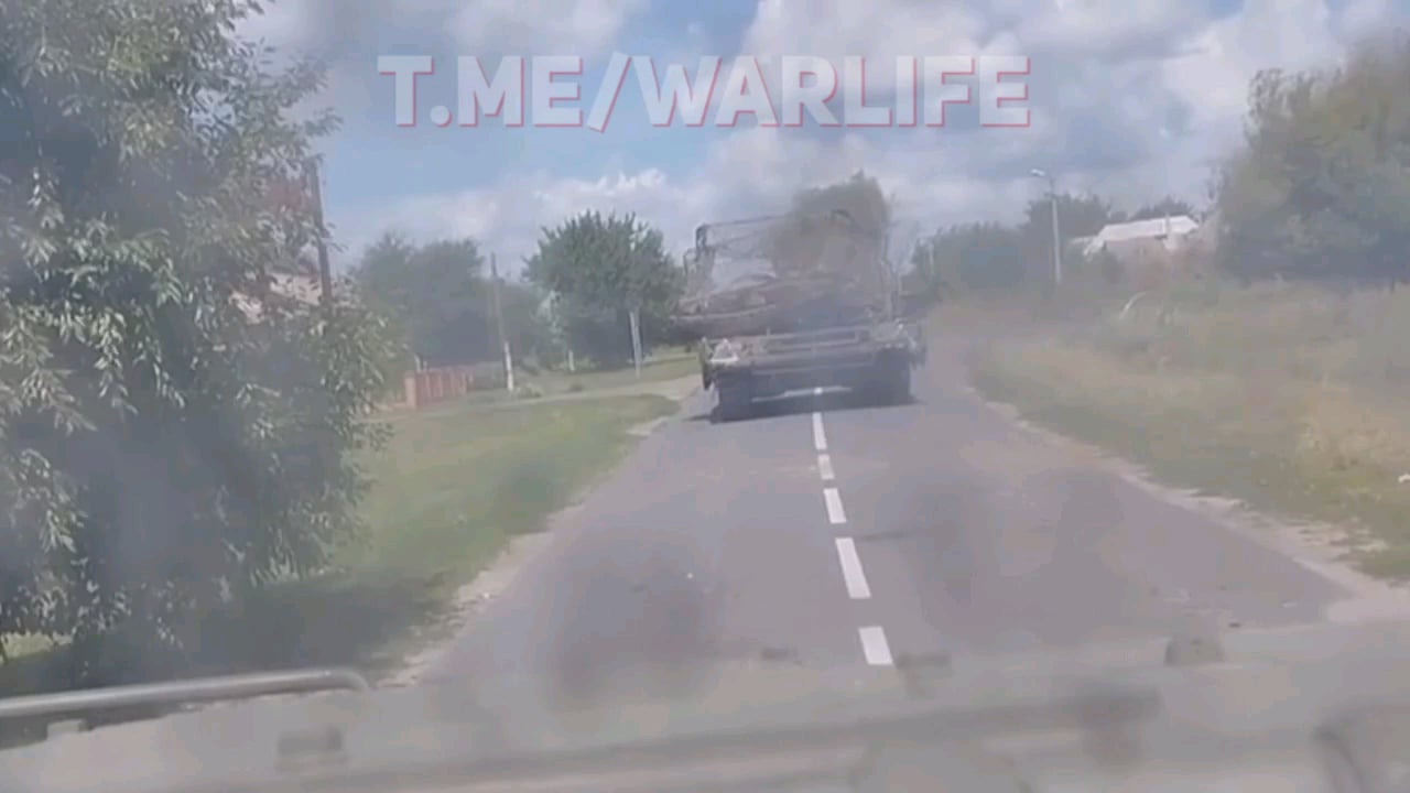 Ukrainian paratroopers clear a village in the Kursk region on the first day of the operation. At 3:34 the Ukrainian tank withstands a Lancet hit