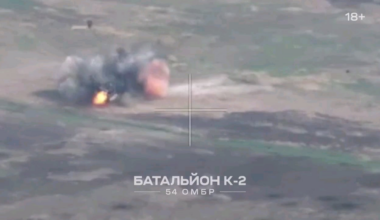 Vehicle with Russian military personnel blown up by anti-tank mine in Seversky direction