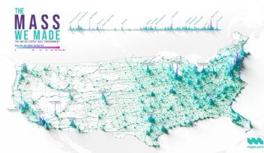 The mass of the built environment in the US [OC]