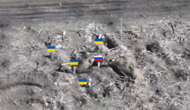 Ukrainian soldiers storm Russian trench and make them surrender with a couple of grenades, southern Ukraine, Zaporizhia area of the front. March 2024