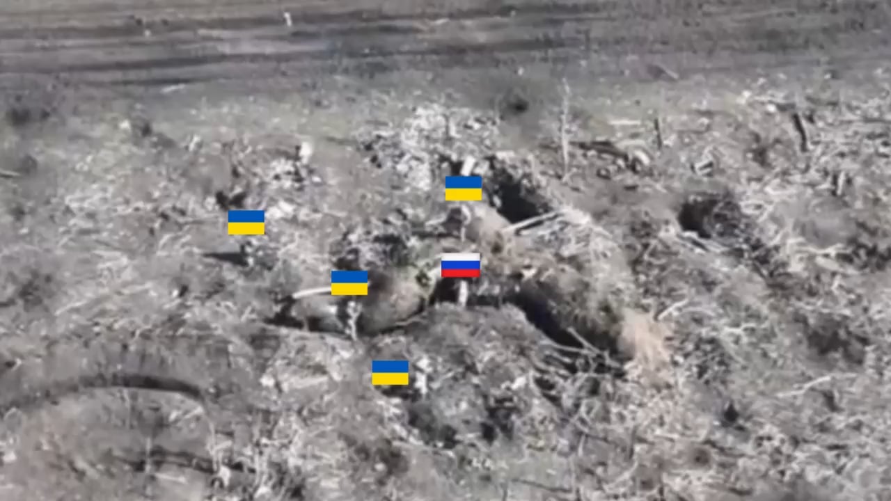 Ukrainian soldiers storm Russian trench and make them surrender with a couple of grenades, southern Ukraine, Zaporizhia area of the front. March 2024