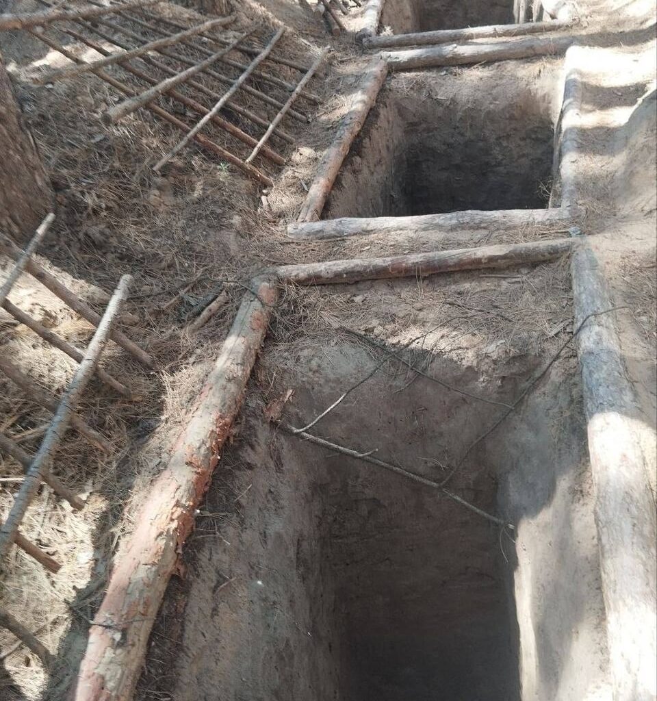 Special dugouts and cells for The Russian soldiers who refuses to go to the front line.