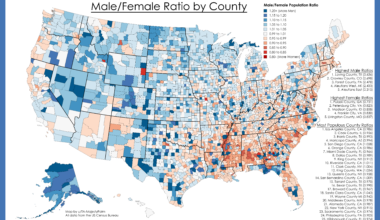 [OC] Male/Female Ratio by US County