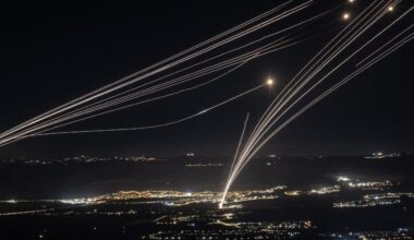 Long exposure shot of Iron dome in action in Northern Israel tonight