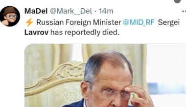 Lavrov may be dead?