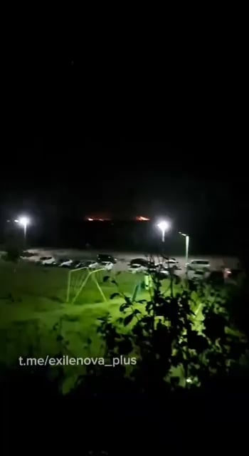 Something is hit and burning at or near Russia's Airfield in Oktyabrsky