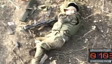 Unique suicide of a russian soldier. His gun jammed, so he cleaned it. Missed (how???) and died from a drone