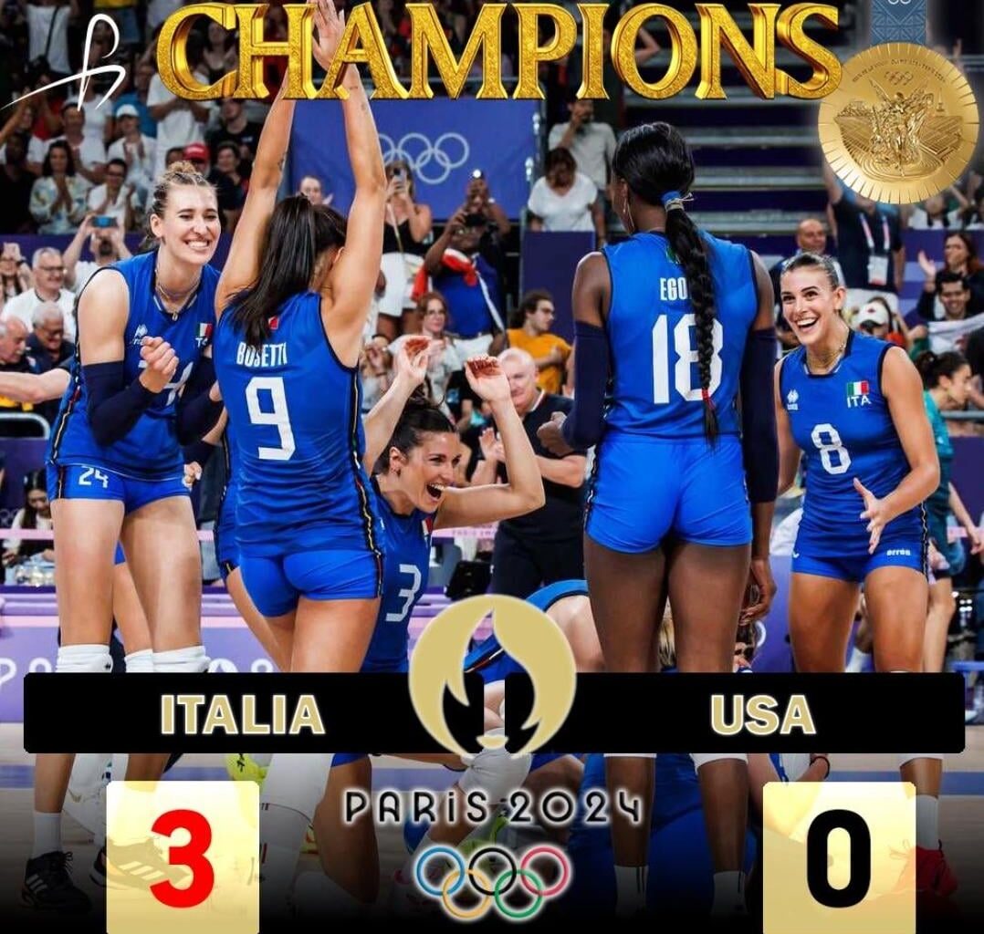 Italy win gold in women's volleyball at Paris 2024.