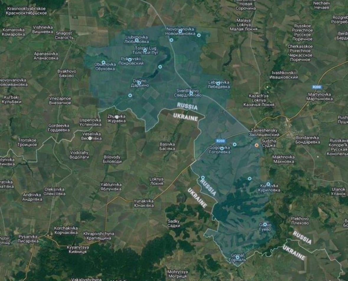 Ukrainian progress as of now inside Kursk. They have captured over 200 square kilometers currently.