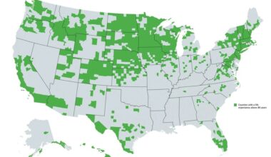 U.S. Counties with a life expectancy above 80 years VS Obesity rates